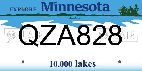 QZA828 Minnesota License Plate