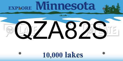 QZA82S Minnesota License Plate