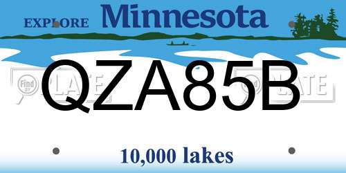 QZA85B Minnesota License Plate