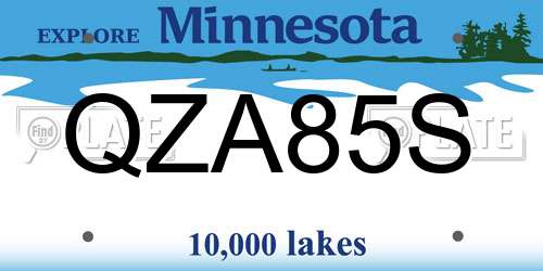 QZA85S Minnesota License Plate