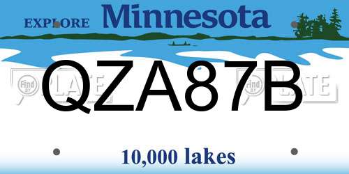 QZA87B Minnesota License Plate