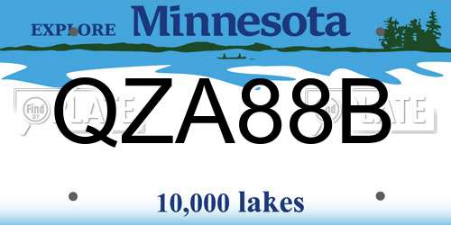 QZA88B Minnesota License Plate