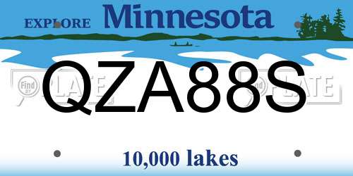QZA88S Minnesota License Plate
