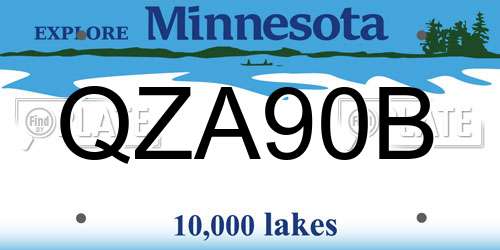 QZA90B Minnesota License Plate