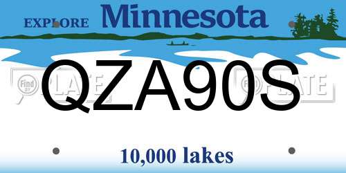QZA90S Minnesota License Plate