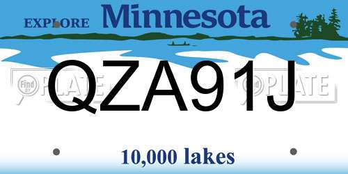 QZA91J Minnesota License Plate