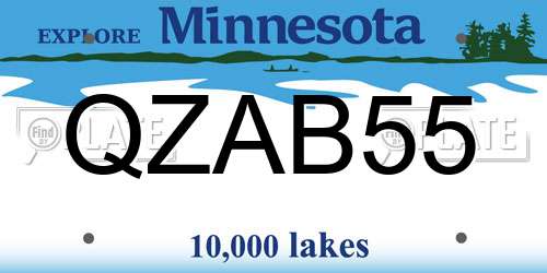 QZAB55 Minnesota License Plate