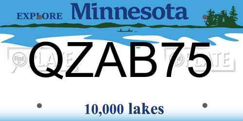 QZAB75 Minnesota License Plate