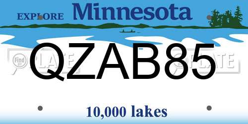 QZAB85 Minnesota License Plate