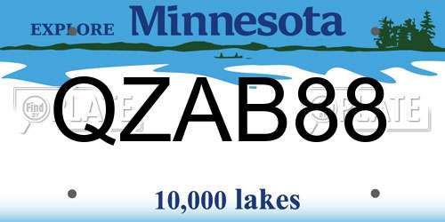QZAB88 Minnesota License Plate
