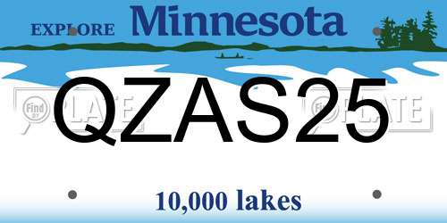 QZAS25 Minnesota License Plate