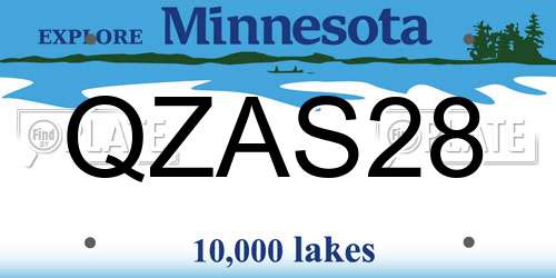 QZAS28 Minnesota License Plate