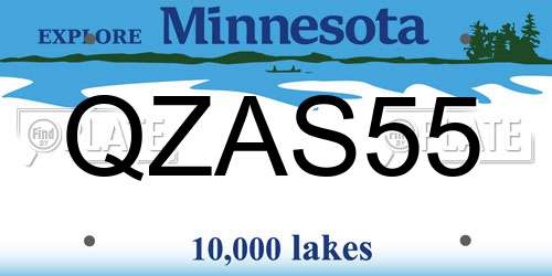 QZAS55 Minnesota License Plate