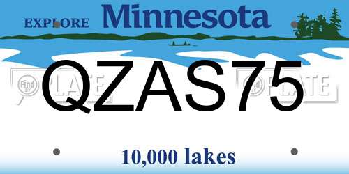 QZAS75 Minnesota License Plate