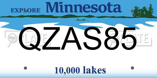QZAS85 Minnesota License Plate