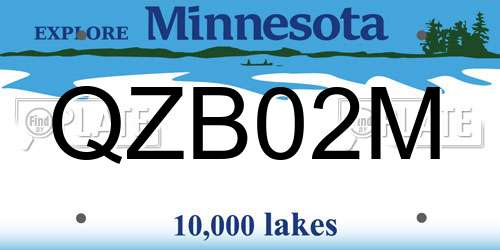 QZB02M Minnesota License Plate
