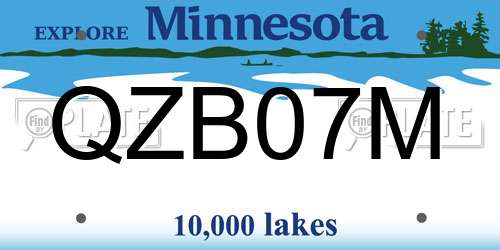 QZB07M Minnesota License Plate