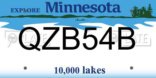 QZB54B Minnesota License Plate