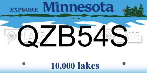 QZB54S Minnesota License Plate