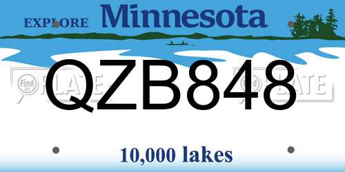 QZB848 Minnesota License Plate