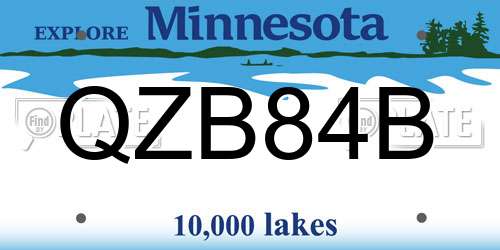 QZB84B Minnesota License Plate