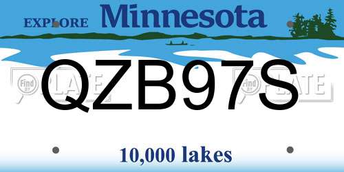 QZB97S Minnesota License Plate