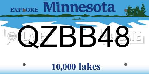 QZBB48 Minnesota License Plate