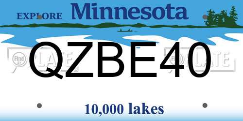 QZBE40 Minnesota License Plate