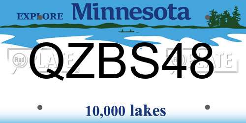 QZBS48 Minnesota License Plate