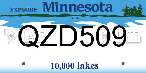 QZD509 Minnesota License Plate