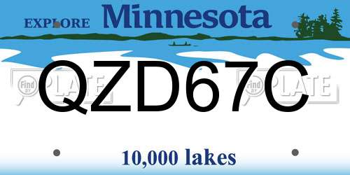 QZD67C Minnesota License Plate