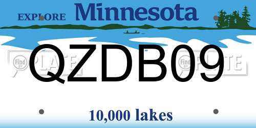 QZDB09 Minnesota License Plate