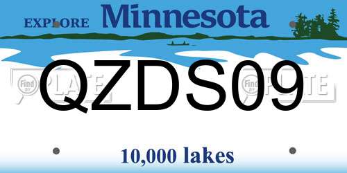 QZDS09 Minnesota License Plate