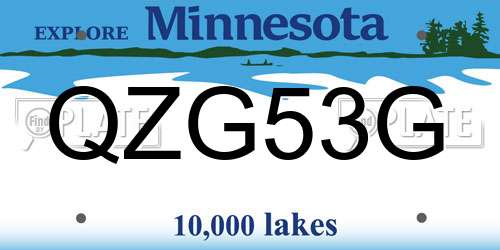 QZG53G Minnesota License Plate