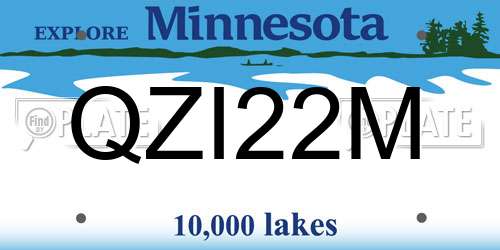 QZI22M Minnesota License Plate