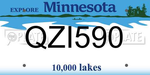 QZI590 Minnesota License Plate