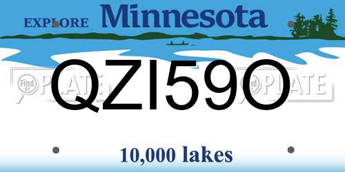 QZI59O Minnesota License Plate