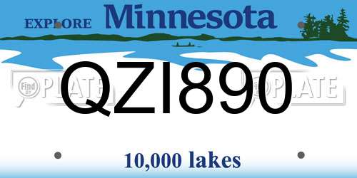 QZI890 Minnesota License Plate