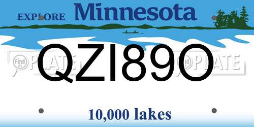 QZI89O Minnesota License Plate