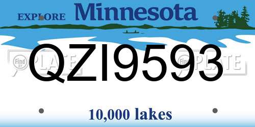 QZI9593 Minnesota License Plate