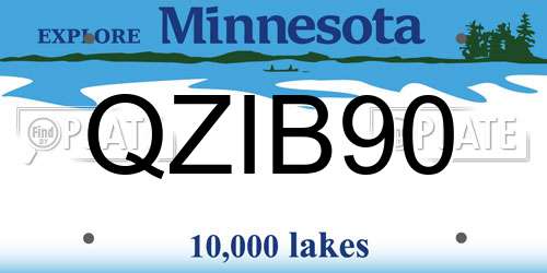 QZIB90 Minnesota License Plate