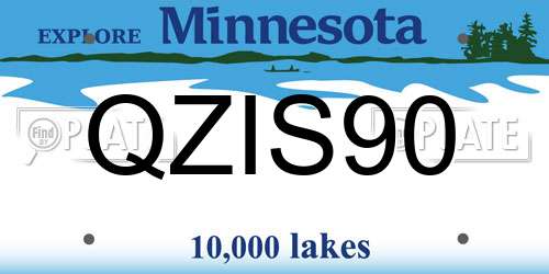 QZIS90 Minnesota License Plate