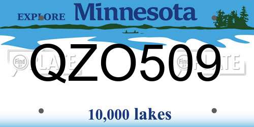 QZO509 Minnesota License Plate