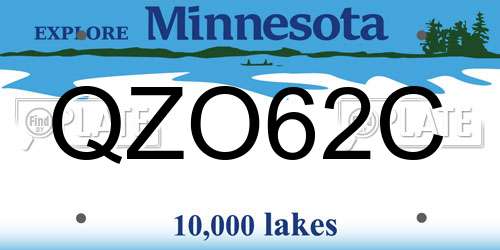 QZO62C Minnesota License Plate