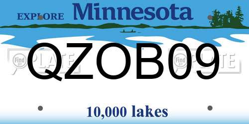 QZOB09 Minnesota License Plate