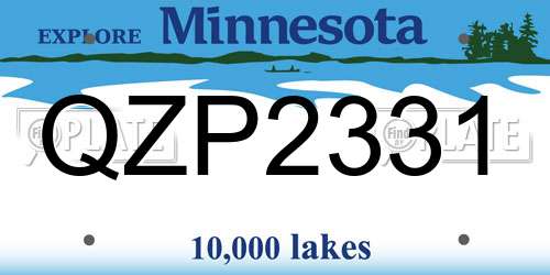 QZP2331 Minnesota License Plate