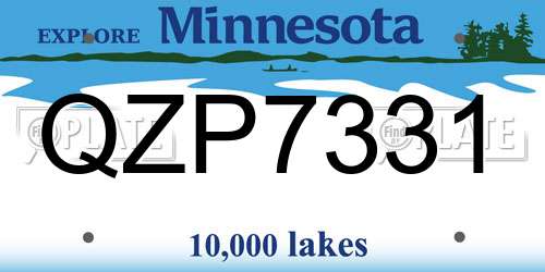 QZP7331 Minnesota License Plate