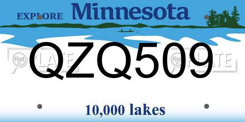 QZQ509 Minnesota License Plate