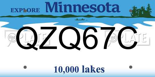 QZQ67C Minnesota License Plate