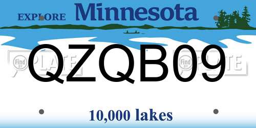 QZQB09 Minnesota License Plate